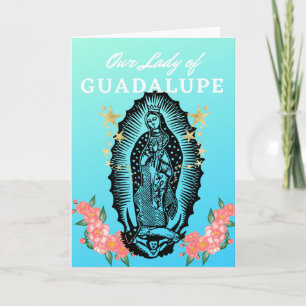 Fest der Gottesmutter von Guadalupe, Holzschnitt u Karte