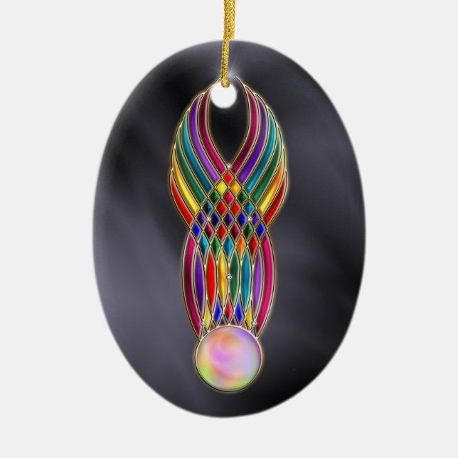 Fest der Juwel-Verzierung Keramik Ornament (Vorne)