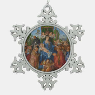 Fest der Rose Garlands, 1506 (Holzöl) Schneeflocken Zinn-Ornament