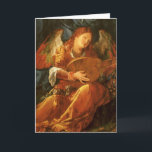 Fest der Rose Garlands Engel von Albrecht Durer Feiertagskarte<br><div class="desc">Fest der Rose Garlands (Engeldetails) (1506) von Albrecht Dürer (1471-1528). Eine Vintage Renaissance-Ära mit einem religiösen Porträtmalerei,  in dem ein musikalischer Engel auf einem Musikinstrument,  der Laute,  Musik spielt.</div>