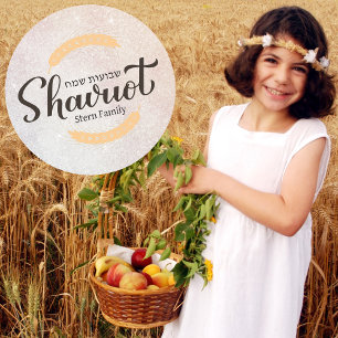 Fest der Wochen Happy Shavuot Hebrew Runder Aufkleber