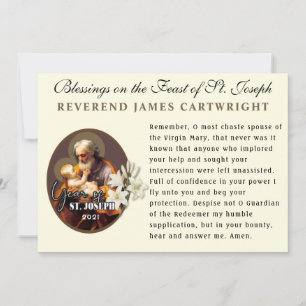 Fest des hl. Joseph-katholischen Gedenkens Gebet Karte