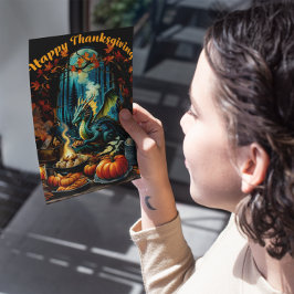 Fest des verzauberten Erntedanks Feiertagspostkarte