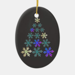 Fest Elegante Schneeflocken Keramik Ornament