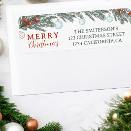 Fest Evergreen Red Berries Wasserfarbe Weihnachten