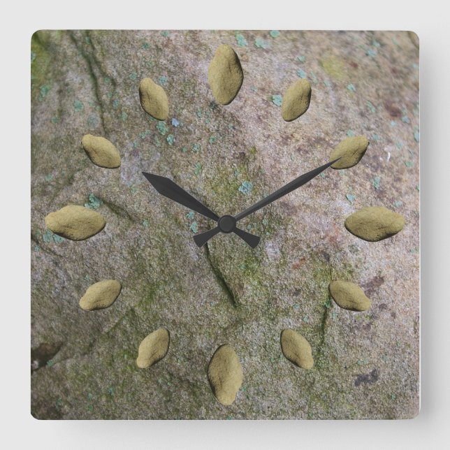 Fest - Felsen der Alters-Uhr Quadratische Wanduhr (Vorderseite)