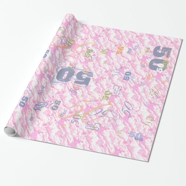 Fest Fuchsia Pink Clouds Dekoration Geschenkpapier (Ungerollt)