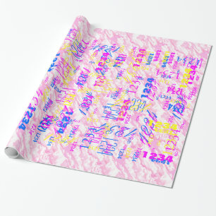 Fest Fuchsia Pink Clouds Dekoration Geschenkpapier