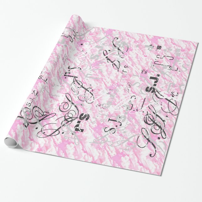 Fest Fuchsia Pink Clouds Dekoration Geschenkpapier (Ungerollt)