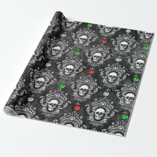 Fest gefärbtes Skull-Wrapping Papier Geschenkpapier