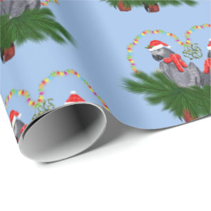 Fest gefesselte Featherballs Wrapping Paper (blau) Geschenkpapier