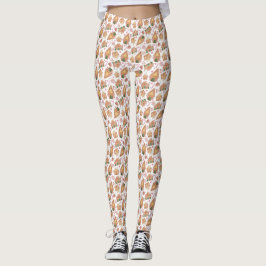 Fest Gingerbrett House Muster Weiße Weihnachten Leggings