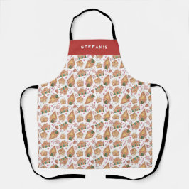 Fest Gingerbrett House Muster Weiße Weihnachten Schürze