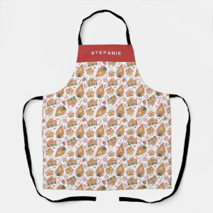 Fest Gingerbrett House Muster Weiße Weihnachten Schürze