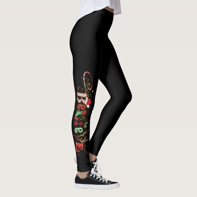 Fest GLAUBEN Weihnachten Geist Ihre Farbe Leggings (Rechts)