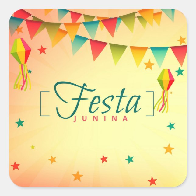 Fest Junina Quadratischer Aufkleber (Vorderseite)