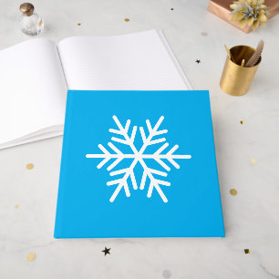 Fest Modern Nordic Snowflake auf Azure Blue Gästebuch