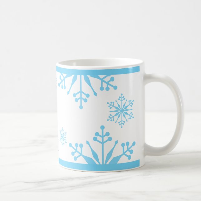Fest Pastel Blue Snowflake Tasse (Rechts)