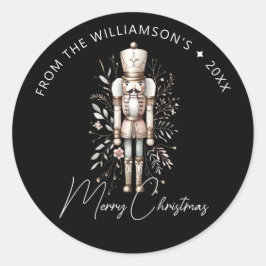 Fest Pink Gold Nutcracker Weihnachtsdunkel Runder Aufkleber
