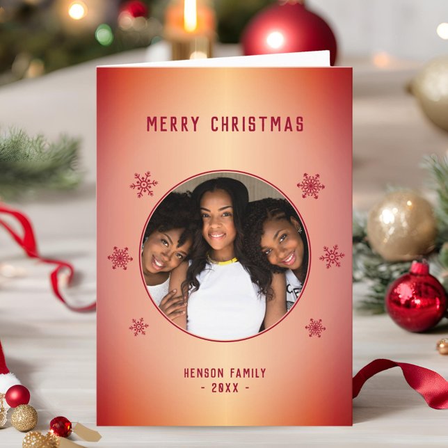 Fest Red Metallic Snowflake Foto Weihnachten (Von Creator hochgeladen)