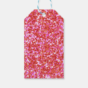 Fest rosa und roter Glitzer - Geschenketiketten Geschenkanhänger