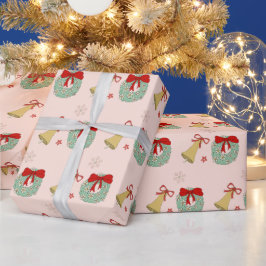 Fest rosa Weihnachtswrapping Paper Geschenkpapier