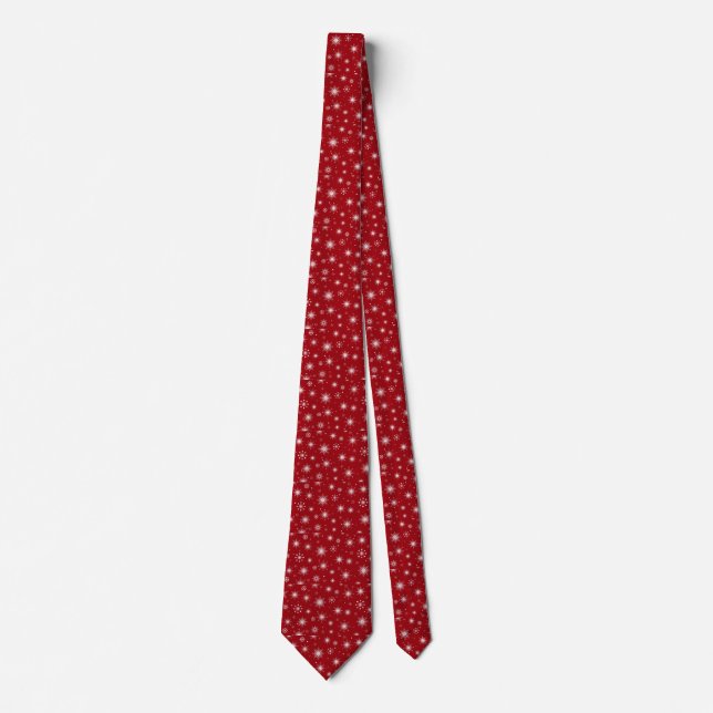 Fest Snowflake Red Men's Krawatte (Vorderseite)