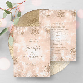 Fest Sparkle Rose Gold Winter Wedding Programm