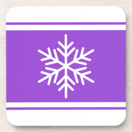 Fest Spaß Snowflake Hübsche Lila Streifen Getränkeuntersetzer