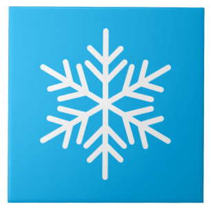 Fest Spaß White Nordic Snowflake auf Azure Blue Fliese