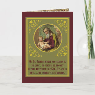 Fest St. Joseph Jesus Gebet Religiöse Vintag Karte