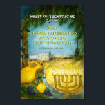 Fest Tabernacles Sukkoth Inspiration Kunst Poster<br><div class="desc">Ideal für eine Kirche,  um das Fest der Tabernacles zu feiern. Ein Ausdruck meiner originalen Aquarellmalerei,  inspiriert vom antiken Fest der Tabernacles,  gefeiert in Jerusalem,  Israel. Verse: "Jesus tabernacled unter den Menschen Wasser des Lebens Licht der Welt" Johannes 1:1,  14; 7:37; 8:12</div>
