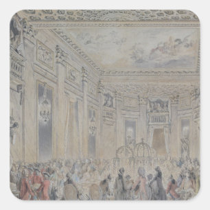 Fest von Madame du Barry für Louis XV Quadratischer Aufkleber