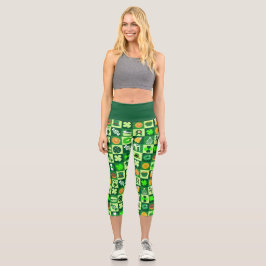 Fest von Saint Patrick Pattern Capri Leggings