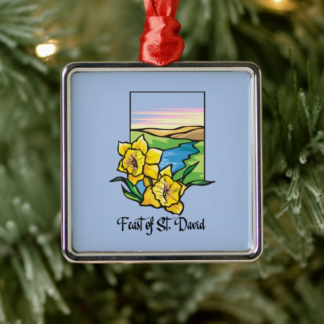 Fest von St. David Daffodils Ornament Aus Metall (Baum)