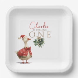 Fest Winter Birthday One Silly Christmas Goose Pappteller