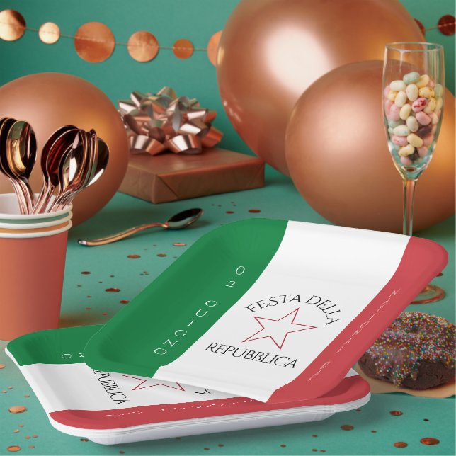 Festa della Repubblica - Nationalfeiertag Italiens Pappteller (Multi)