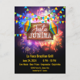 Festa Junina Fireworks Postkarte