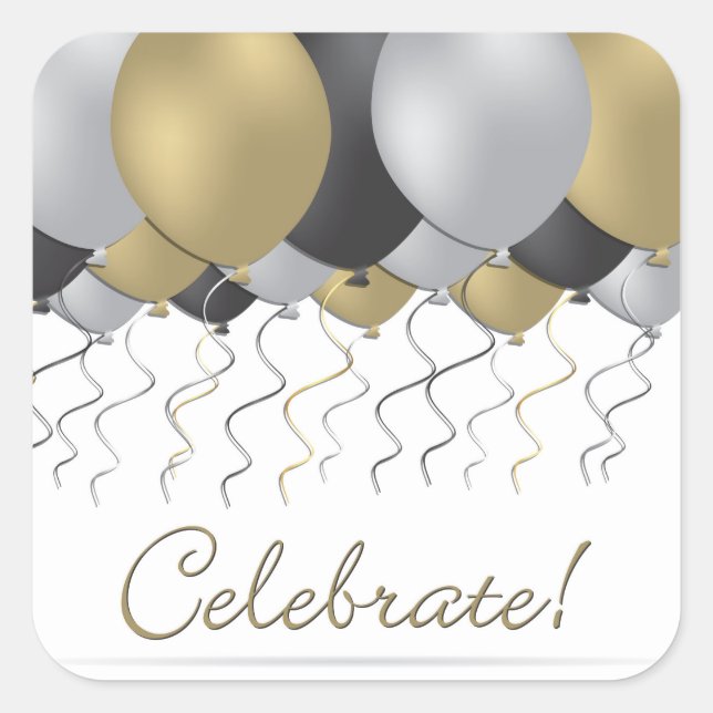 Festballon Quadratischer Aufkleber (Vorderseite)