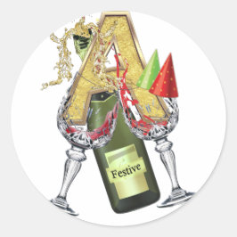 Festbrief A Zazzle Runder Aufkleber