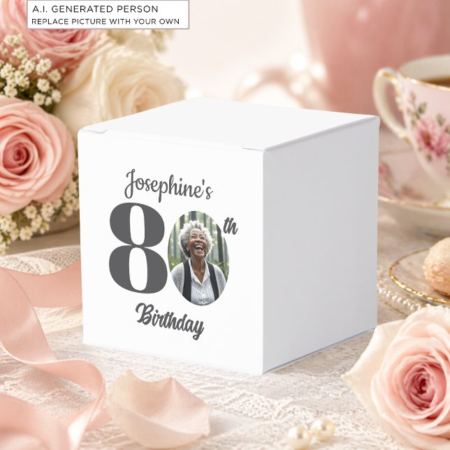 Feste 80. Geburtstagsfeier Foto  Geschenkschachtel (Von Creator hochgeladen)