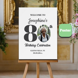 Feste 80. Geburtstagsfeier Foto Willkommen Poster