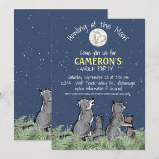 Feste am Mondwolf-Party für individuelle Feier Einladung