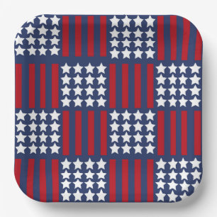 Feste Amerikanischer Geist Stars & Stripes-Feier Pappteller