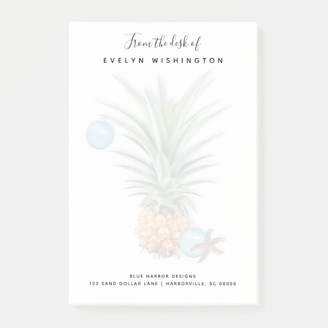 Feste Ananas Business Desk Post-it Klebezettel (Vorderseite)