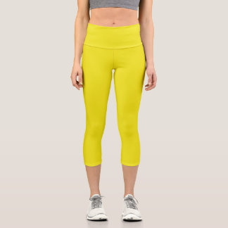 Feste Ananas, hellgelb Capri Leggings