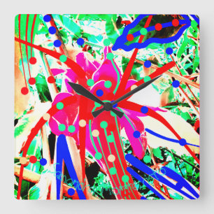 FESTE BLUME ART Wall Clock #2 Quadratische Wanduhr