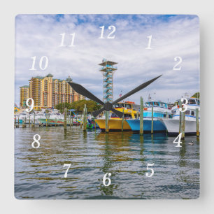 Feste Boote Destin Florida Hafenwall Uhr
