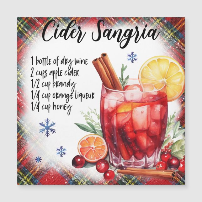 Feste Cider Sangria Magnetrezeptkarte Magnetkarte (Vorderseite)