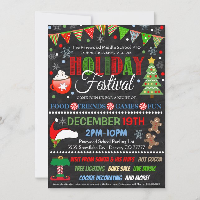 Feste Feiertage Einladung (Vorderseite)